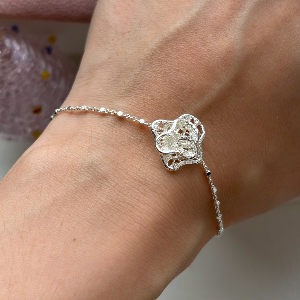 925 Sterling Silver Rose Bracelet